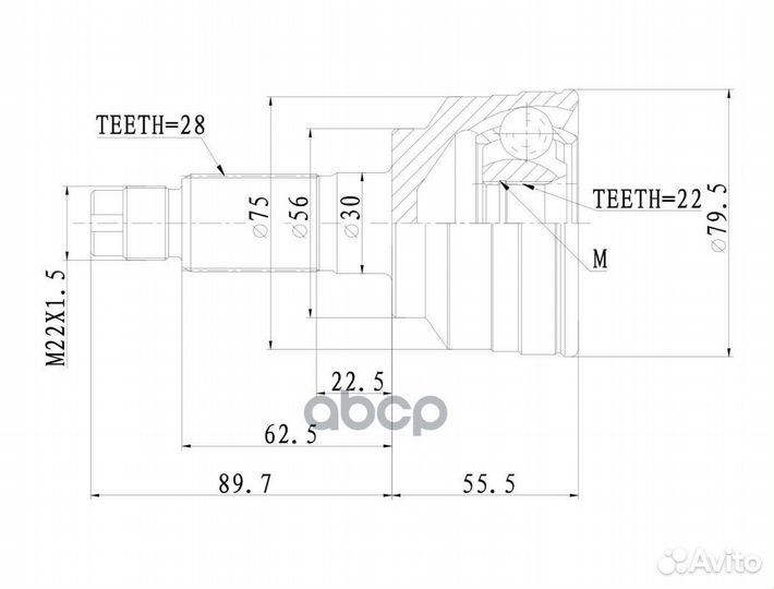 Шрус наружный GIK04034 KIA Spectra 2000- (Ижев