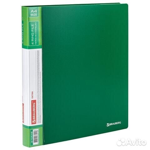 Папка на 4 кольцах, ширина 25 мм, brauberg extra