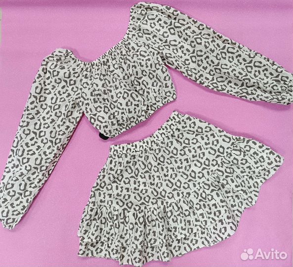 Летний костюм топ и юбка