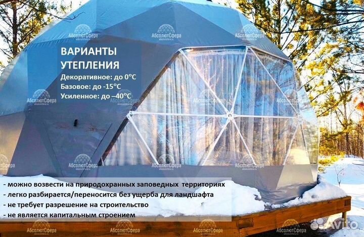 Летний геокупол D7 шатер для глэмпинга