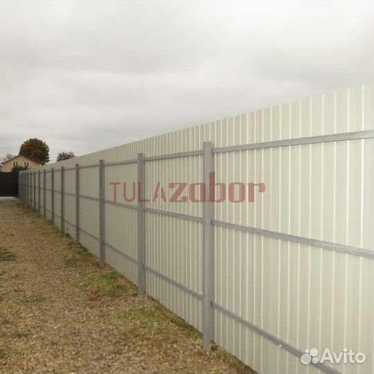 Забор из профнастила высотой 3 метра в Белёве