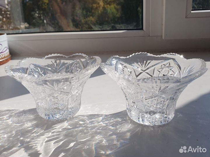 2 конфетницы СССР хрустальные