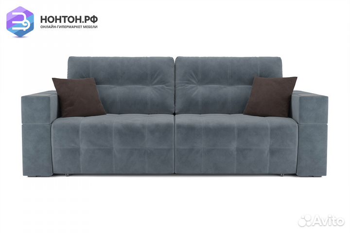 Диван еврокнижка Венеция велюр серый