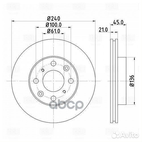 Диск торм. для а/м Honda Civic V-VI (91) перед