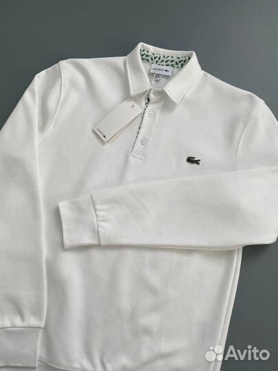 Свитшот lacoste на пуговицах белый