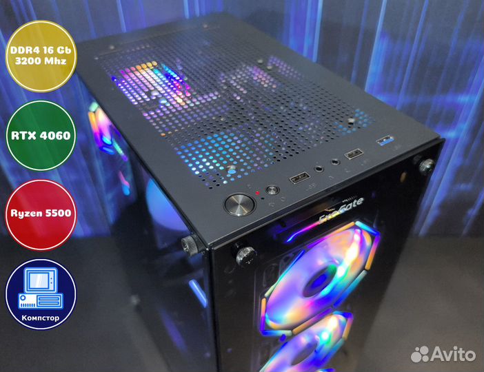 Системник игровой AMD5500-RTX4060-16DDR4-BVP07-A520