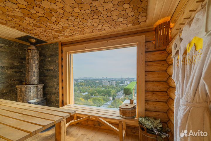 Русская баня на дровах с купелью