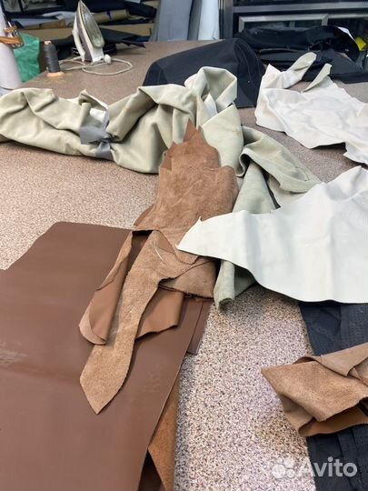Продается обрезки автомобильной натуральной кожи