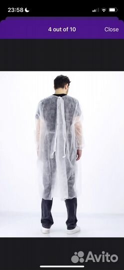 Одноразовый медицинский халат