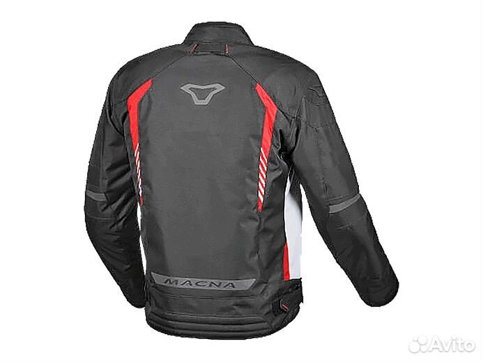 Мотокуртка macna tazar ткань черно-бело-красная