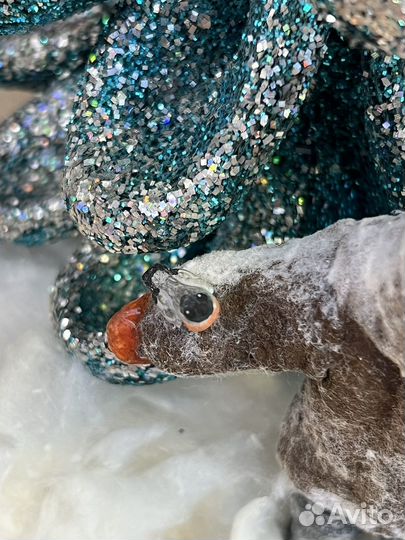 Елочная игрушка из ваты ручной работы