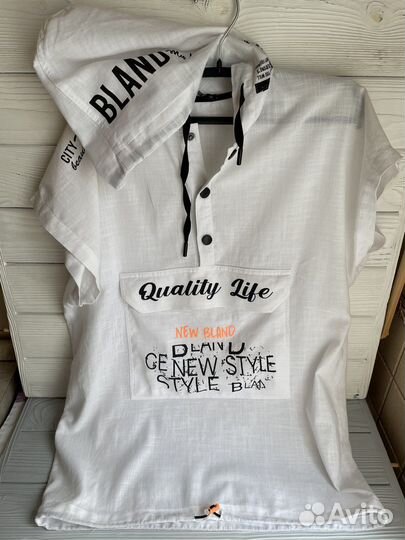 Рубашка с капюшоном 11-13 лет