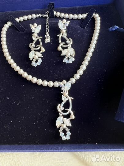 Swarovski-Комплект-Ожерелье+серьги