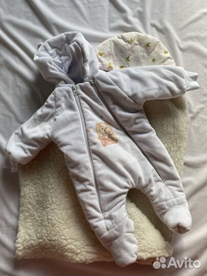 Конверт, комбинезон, одеяло, шапочка на выписку