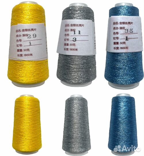 Нить люрекс с микро пайетками. Нить с пайетками