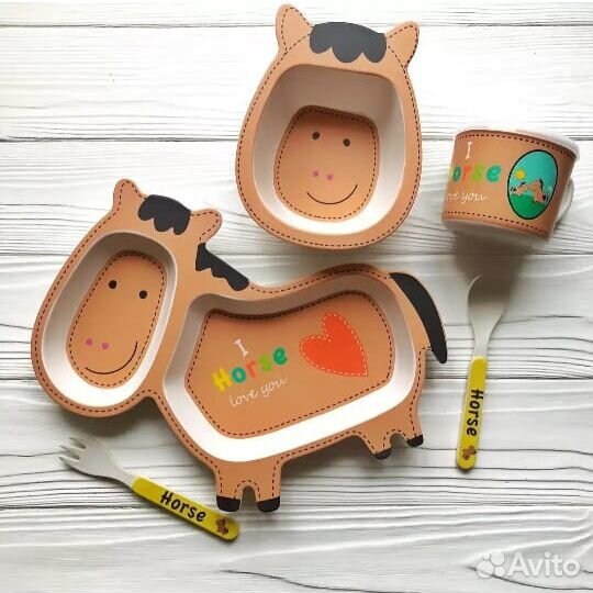 Набор посуды из бамбукового волокна