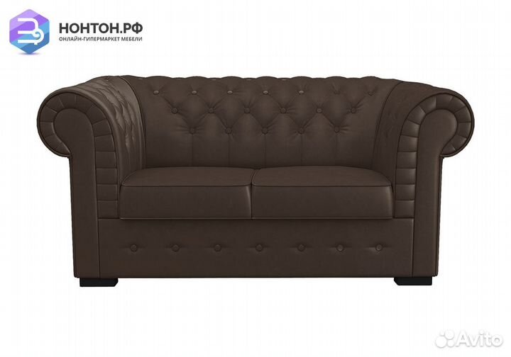 Диван Офисный 2-х местный коричневый