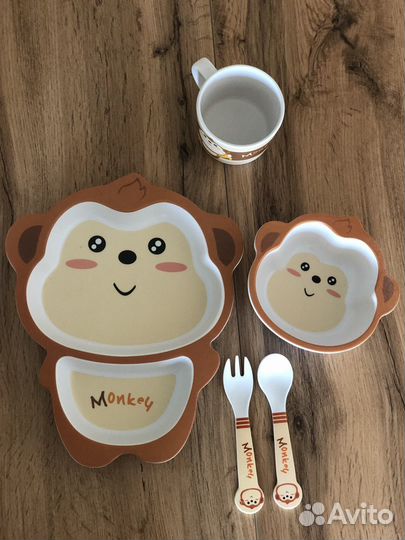 Набор детской эко-посуды (из бамбука)