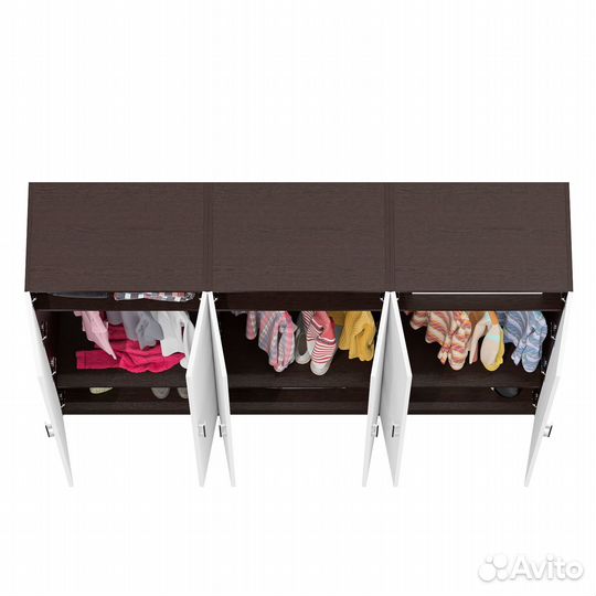 Шкафы для одежды 2-х дверные Мебельный Двор ск-9 цвет венге/белый шагрень, 210х45х160 см