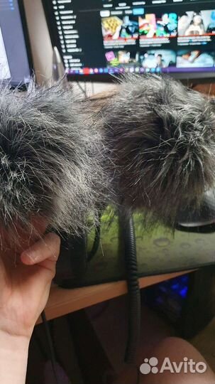 Ветрозащита для микрофона меховая новая