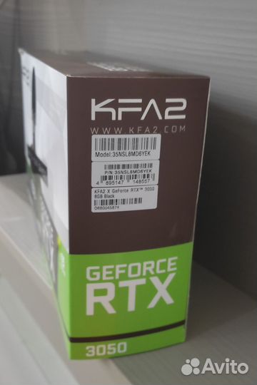 Видеокарта KFA2 GeForce RTX3050 X Black 8 гб