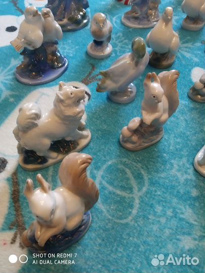 Статуэтки СССР старая гжель 1940-1960 года, много