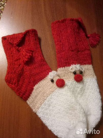 Носки шерстяные вязаные ручной работы