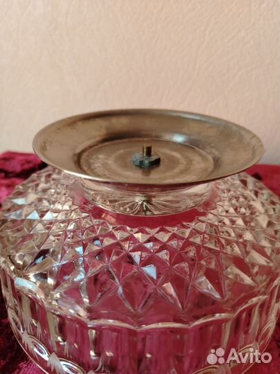 Конфетница хрустальная с мельхиором