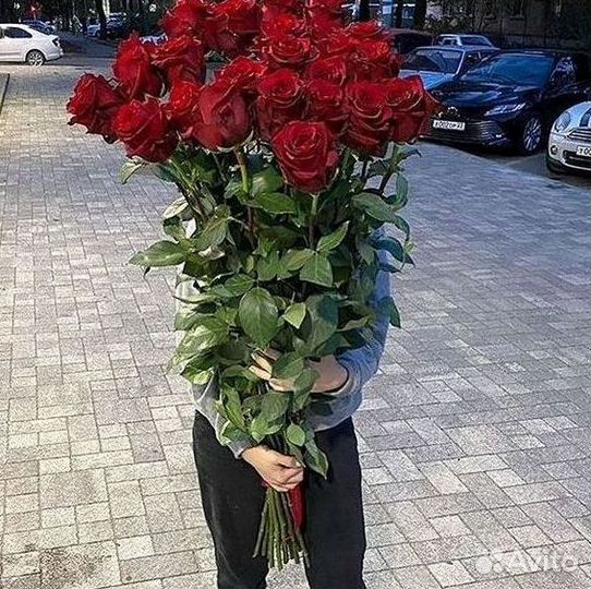 Розы высокие Доставка цветов
