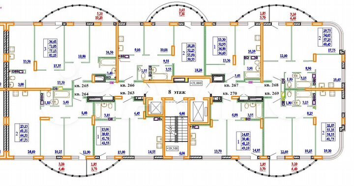 2-к. квартира, 60,5 м², 8/11 эт.