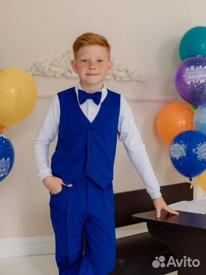 Костюм школьный двойка (жилет, брюки, бабочка)