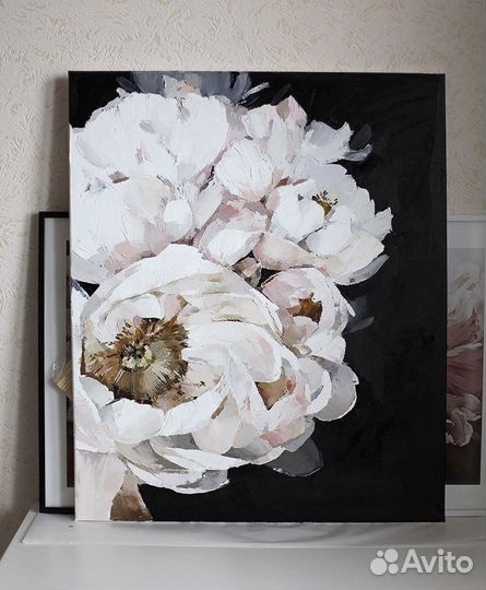 Картина маслом «Пион»