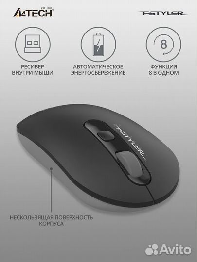 Мышь A4Tech Fstyler FG20 Grey