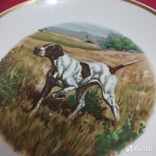 Настенная тарелка Вербилки серия собаки на охоте