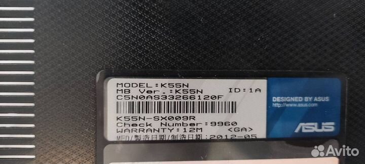 Ноутбук Asus K55N-SX009R на разбор