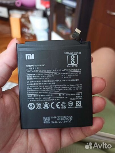 Аккумулятор для телефона redmi note 4x