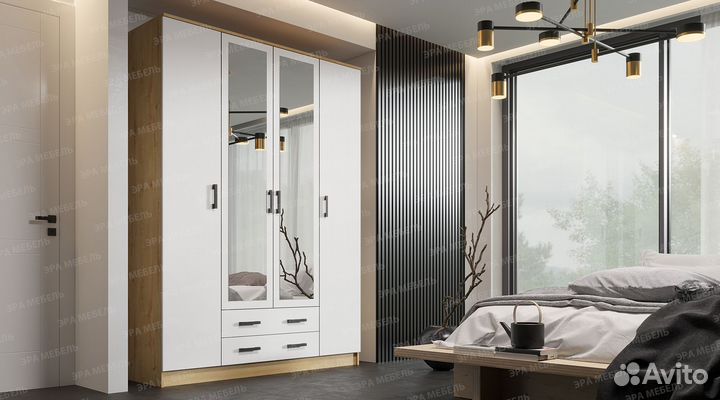 Шкаф Квадро Дуб Вотан Белый