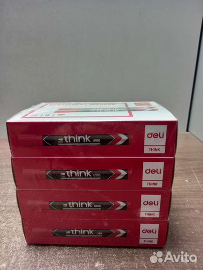 Маркер перманентный Deli EU10140 Think красный