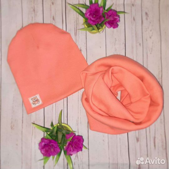 Комплект шапка и снуд для девочки мальчика весна