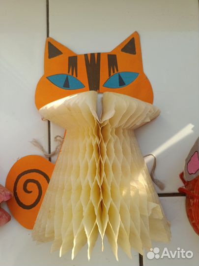 Советские новогодние бумажные игрушки-раскладушки