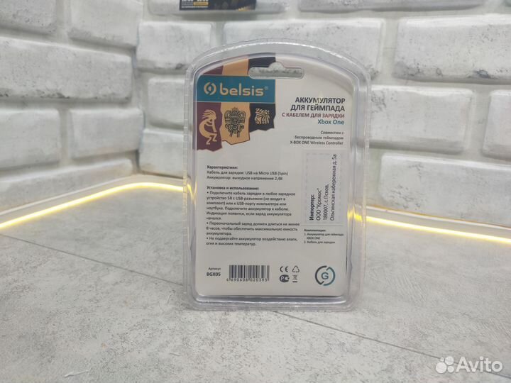 Акб Belsis с кабелем для зарядки xbox ONE И.7498