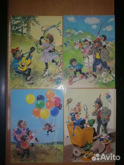 Открытки. Ежи. гдр. Коллекция. 28 шт