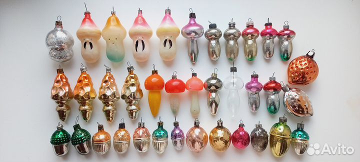 Корзинки Грибы Орехи Домики Жёлуди елочные СССР