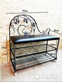Кованая банкетка из лозы №16