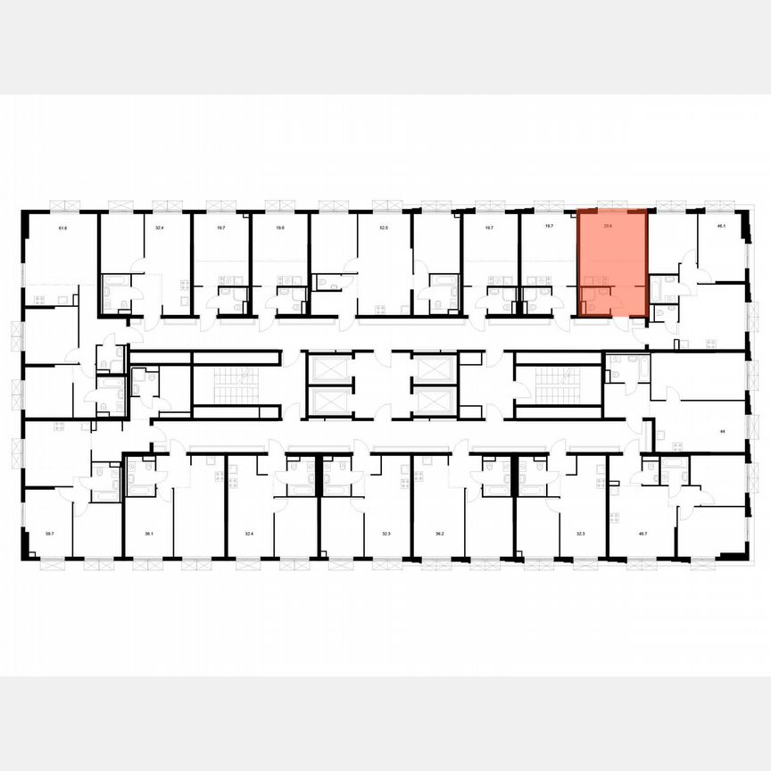 Квартира-студия, 23,6 м², 19/22 эт.