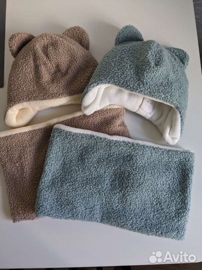 Комплект зимний детский (шапка+снуд) на 1-2 года