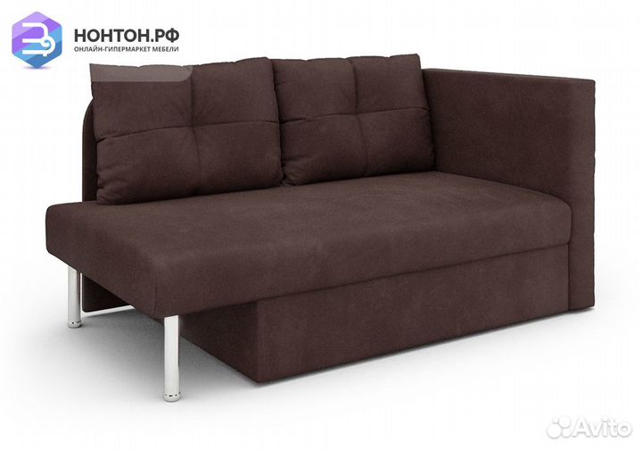 Диван выкатной Алиса велюр коричневый