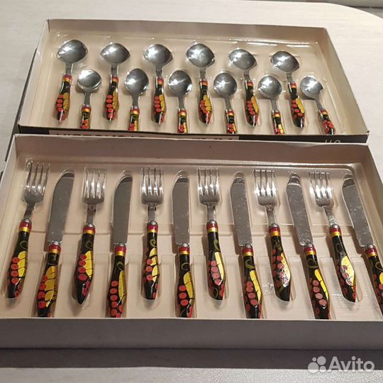 Комплект столовых приборов хохлома