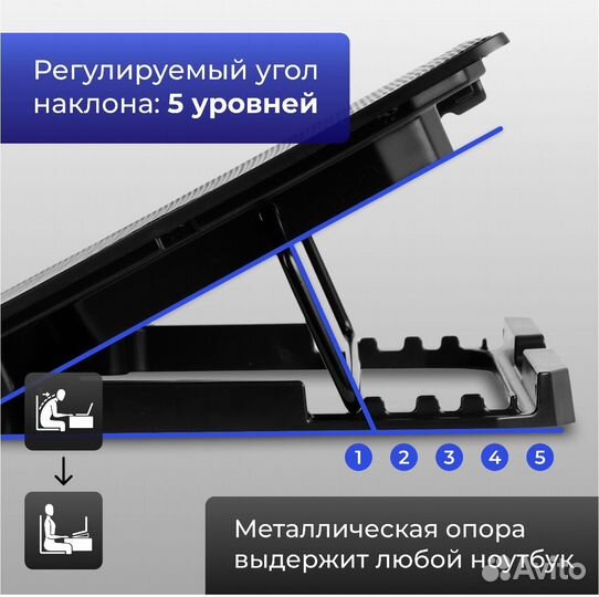Подставка для ноутбука охлаждающая miru CP1705