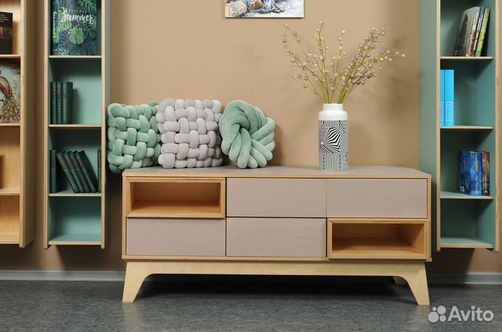 Тумба под телевизор серая